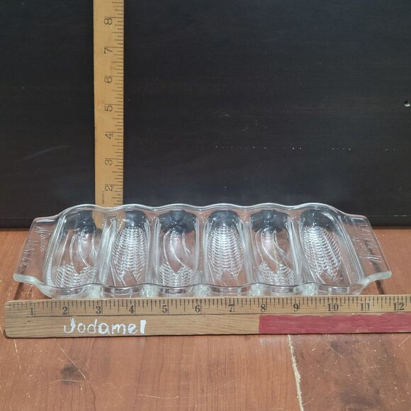 Miracle Maize Clear Glass Corn Bread Baking Dish Corn Cob Design - Picture 10 of 13